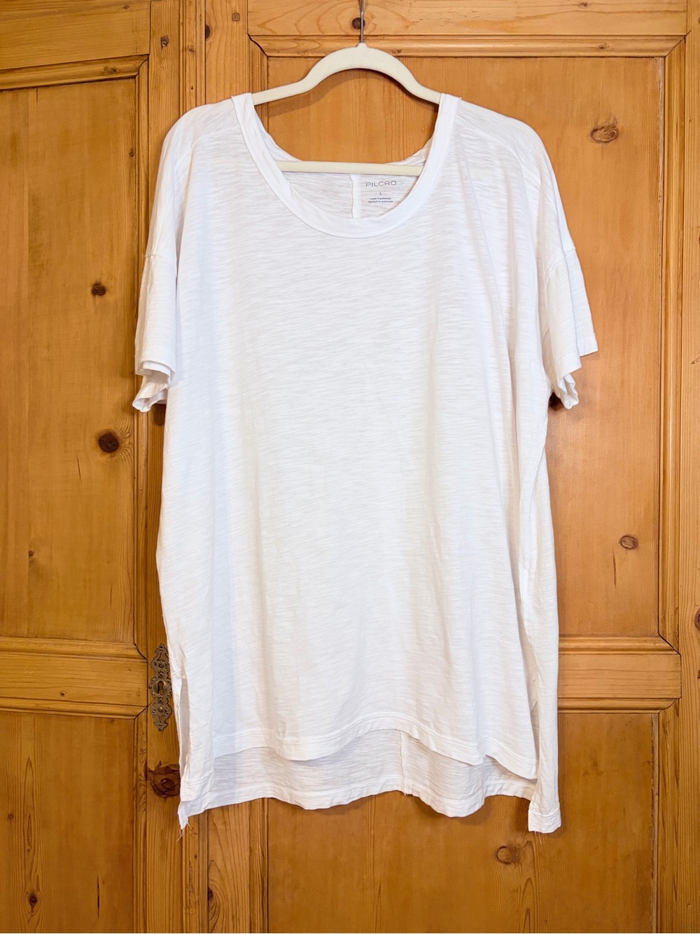 Anthropologie Women’s Pilcro Jordyn Slub Crewneck Side Slit Tunic Tee Sz Large - Picture 5 of 8
